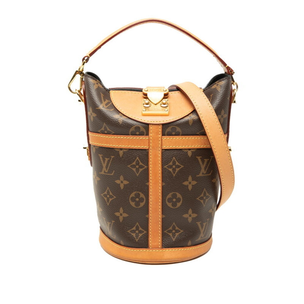 Louis Vuitton Monogram Duffle Bag, Handbag, Shoulder 2-Way, M43587, Brown Lea...